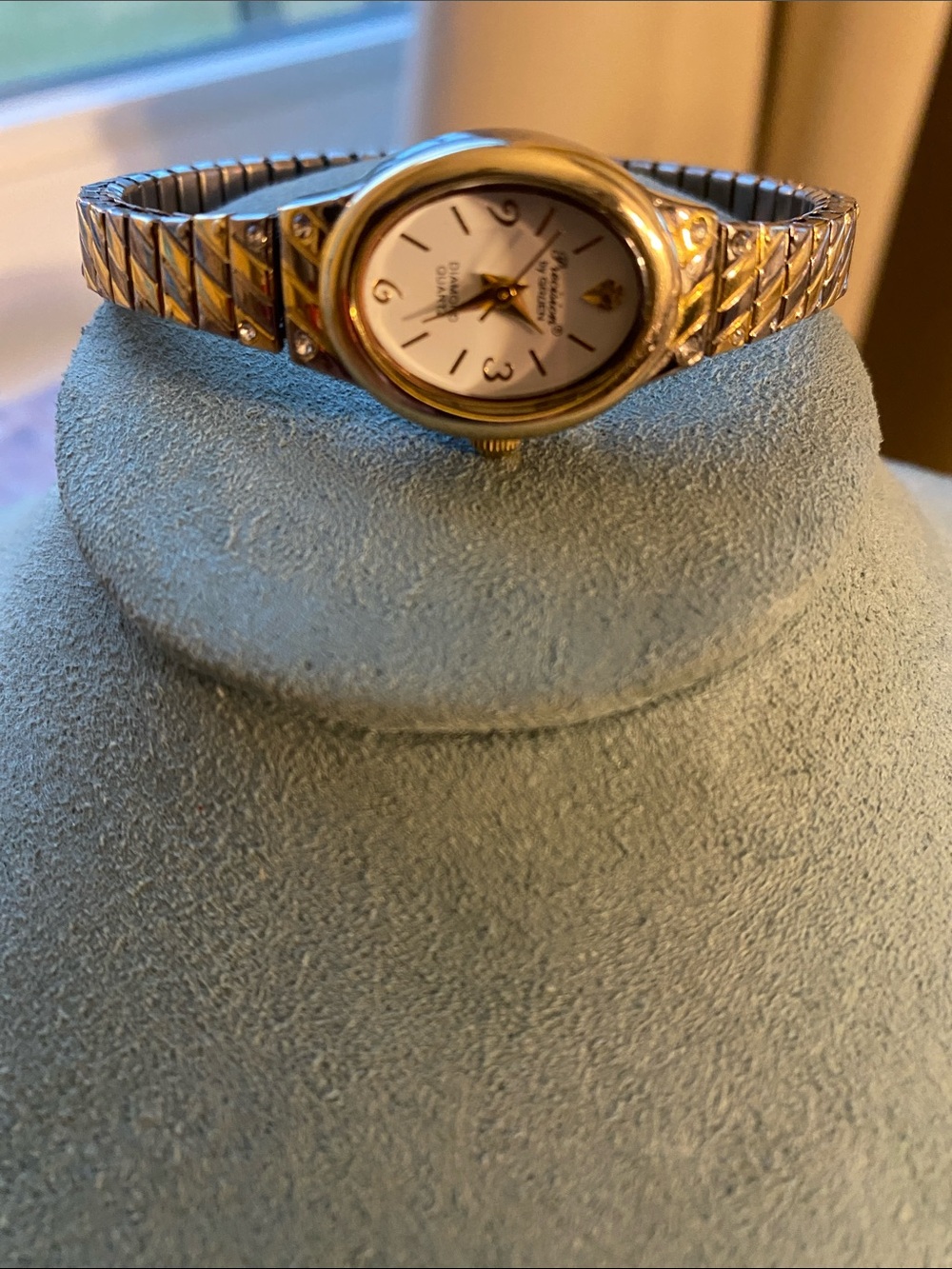 Prestige by Gruen Diamond Quartz two Tone Ladies Stretch Watch